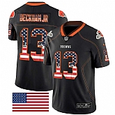 Nike Browns 13 Odell Beckham Jr Black USA Flag Fashion Limited Jersey Dyin,baseball caps,new era cap wholesale,wholesale hats